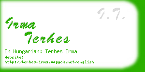 irma terhes business card